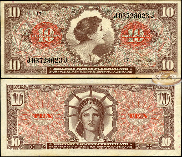 США. 10 долларов (aUnc) 1965
