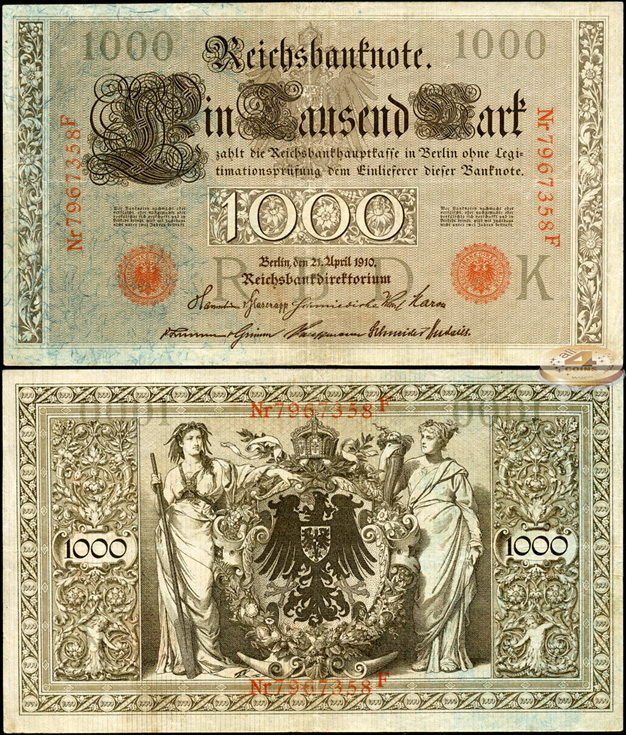 Германия [Кайзер рейх]. 1000 марок (VF) 1910