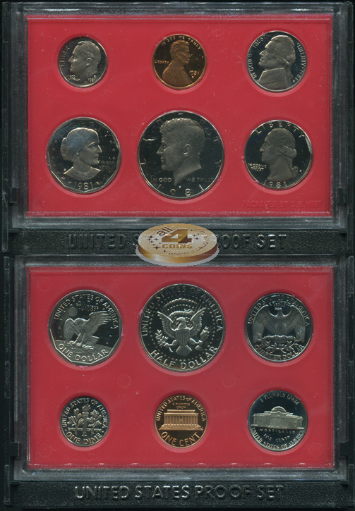 США. Официальный набор (Proof. 6 монет) 1981.S