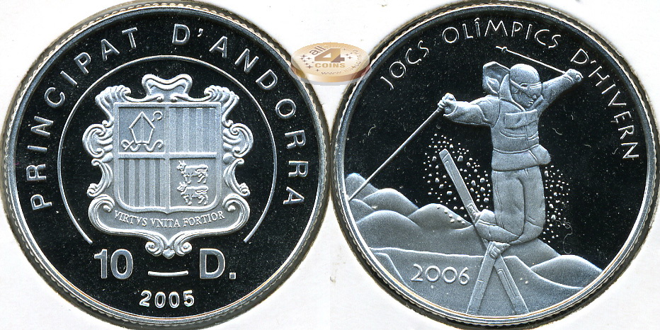 Андорра. 10 динье. 2005 (Proof. Серебро)