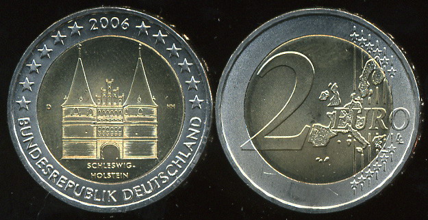 Германия. 2 евро. 2006.D (Unc. Биметалл)
