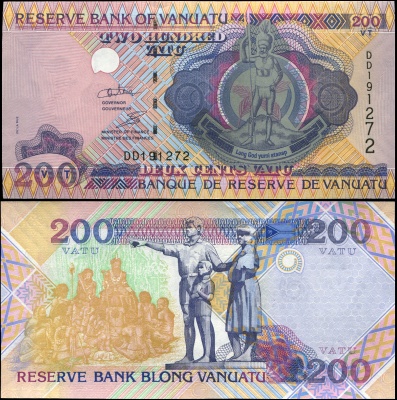 Вануату Банкнота 200 вату ND (2010) Unc Бумага Кат# P.8c