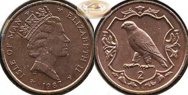 Остров Мэн. 2 пенса. 1987 (Unc)