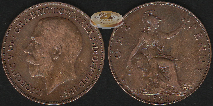 Великобритания. 1 пенни. 1921 (VF)