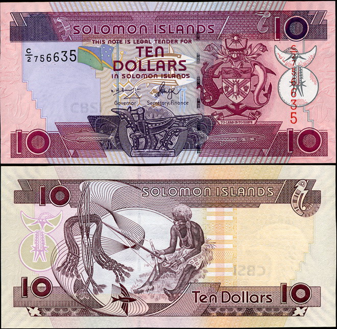 Соломоновы о-ва. 10 долларов (Unc)