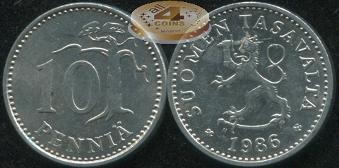 Финляндия. 10 пенни. 1986.N (Unc)