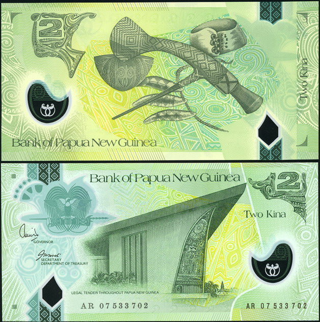 Папуа Новая Гвинея. 2 кина (Unc. Пластик) 2007