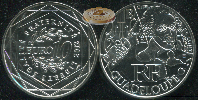 Франция. 10 евро. 2012 (Unc. Серебро)