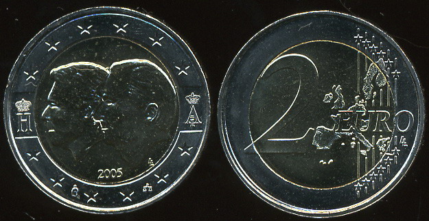 Бельгия. 2 евро. 2005 (Unc. Биметалл)