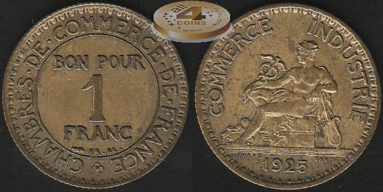 Франция. 1 франк. 1925 (Unc)