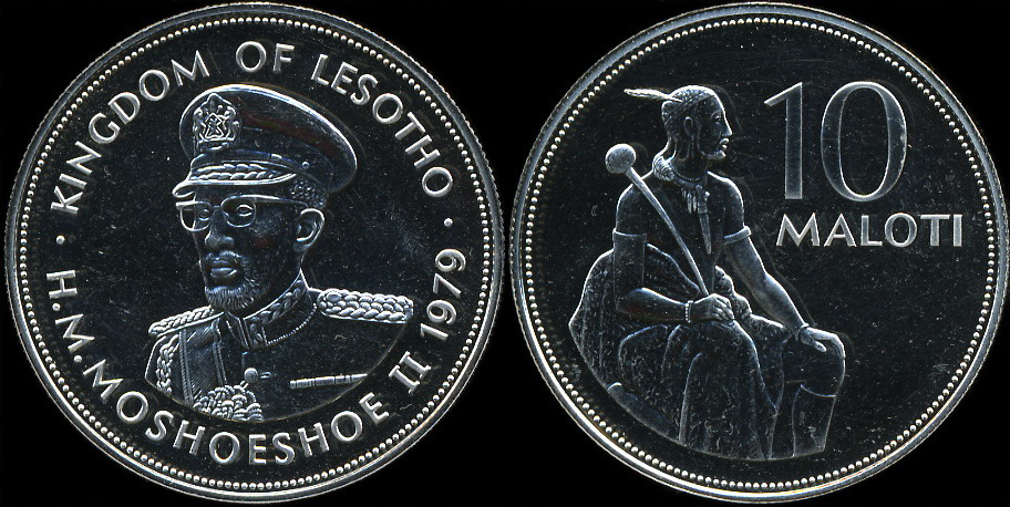 Лесото. 10 малоти. 1979 (Proof. Серебро)