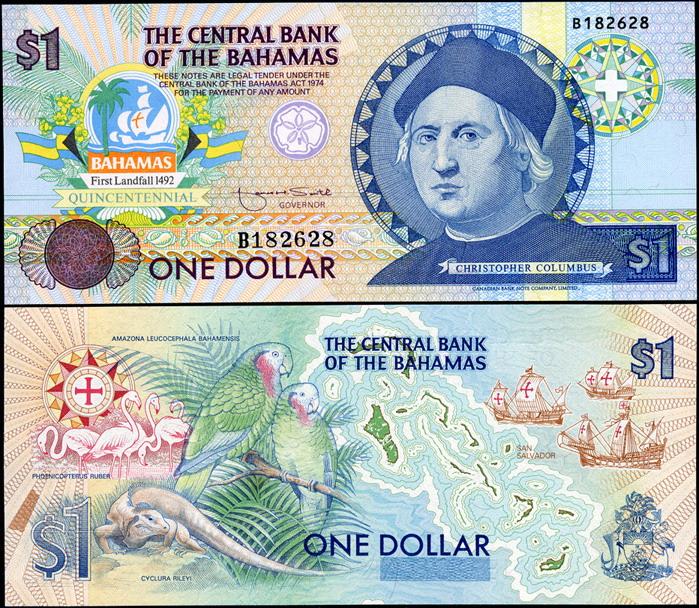 Багамы. 1 доллар (Unc) 1992
