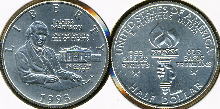 США. 1/2 доллара. 1993 (Unc. Серебро)