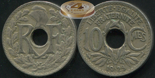 Франция. 10 сантимов. 1925 (VF)