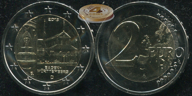 Германия. 2 евро. 2013.F (Unc. Биметалл)