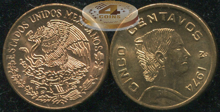 Мексика. 5 центаво. 1974 (Unc)