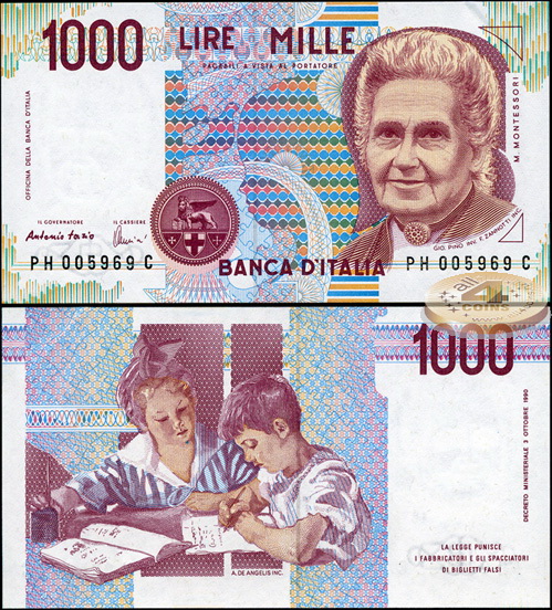 Италия. 1000 лир (Unc) 1990