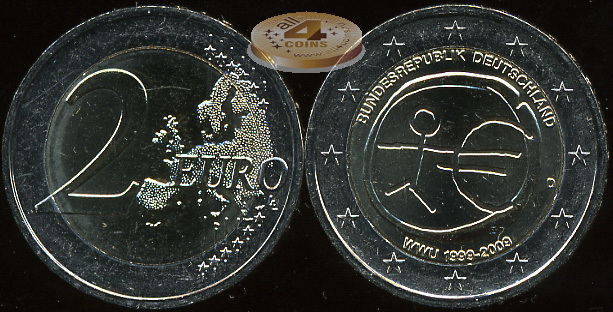 Германия. 2 евро. 2009 D (Unc. Биметалл)