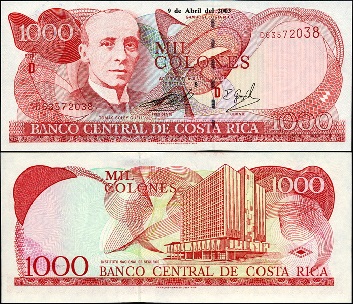 Коста-Рика. 1000 колонов (Unc) 2003