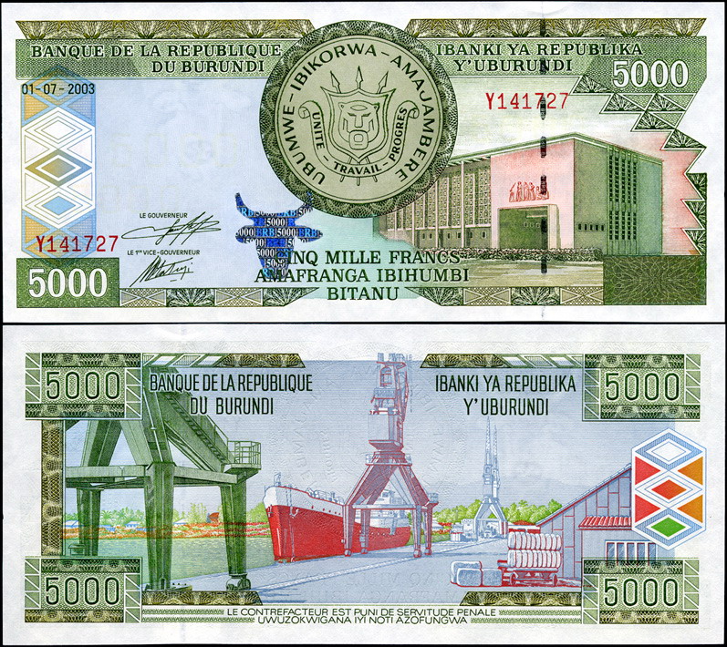 Бурунди. 5000 франков (Unc) 2003