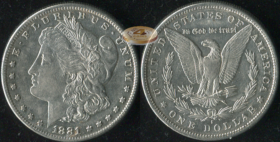 США. 1 доллар. 1881.S (aUnc. Серебро)