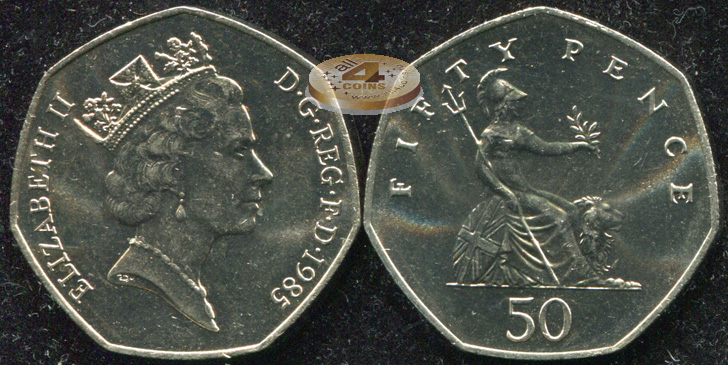 Великобритания. 50 пенсов. 1985 (Unc)