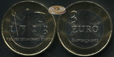 Словения. 3 евро. 2013 (Unc. Биметалл) 300 лет крестьянскому восстанию в Толмине