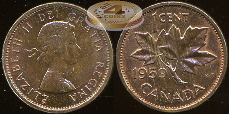 Канада. 1 цент. 1959 (Unc)