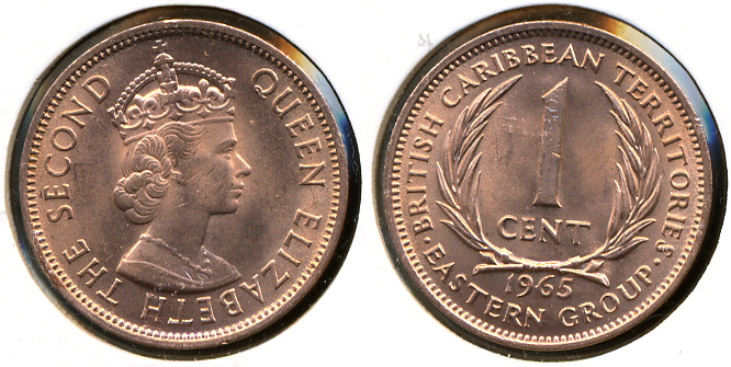 Британские Карибские Штаты. 1 цент. 1965 (Unc)