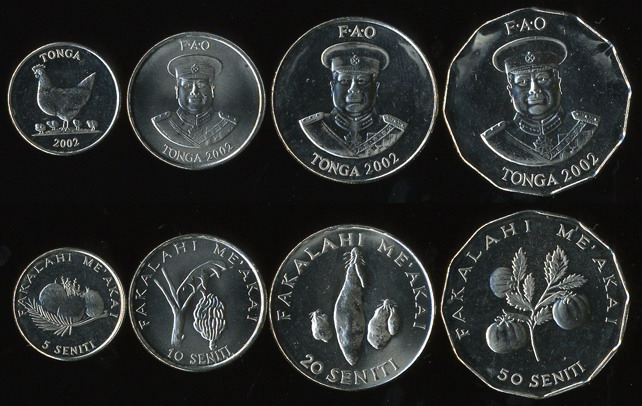 Тонга. Набор №1 (4 монеты) 2002