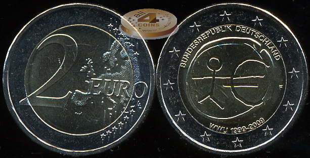 Германия. 2 евро. 2009 F (Unc. Биметалл)