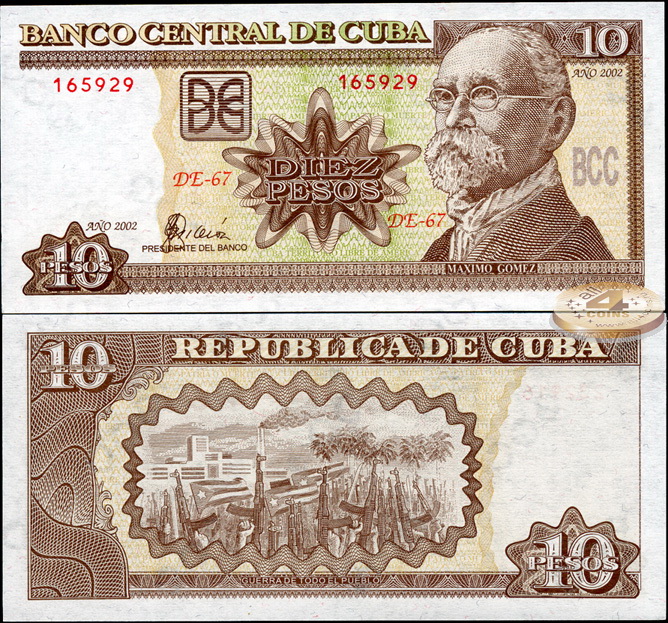 Куба. 10 песо (Unc) 2002