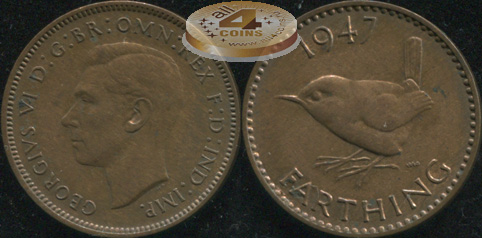 Великобритания. 1 фартинг. 1947. (XF)