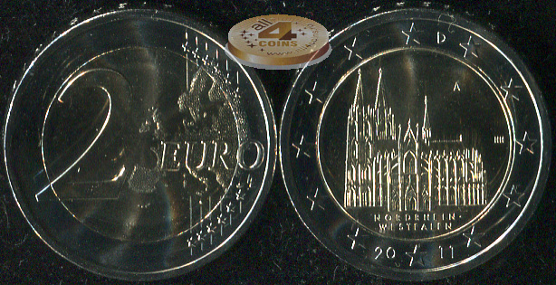 Германия. 2 евро. 2011.A (Unc. Биметалл)