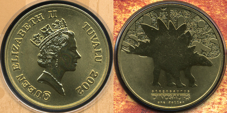 Тувалу. 1 доллар. Стегозавр. 2002 (Unc)