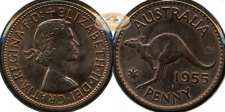 Австралия. 1 пенни. 1955 (Unc)