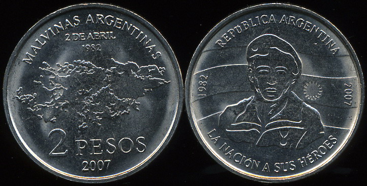 Аргентина. 2 песо. 2007 (Unc)