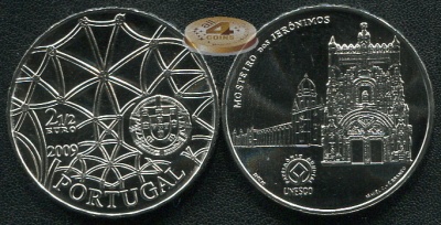 Португалия. 2.5 евро. 2009 (Unc)