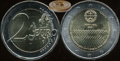 Португалия. 2 евро. 2008 (Unc. Биметалл)