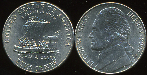 США. 5 центов. 2004.P (Unc)