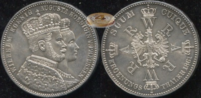Германия (Пруссия). Кронен Талер. 1861 (Unc. Серебро)