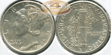 США. 10 центов [Дайм]. 1930 (Unc. Серебро)
