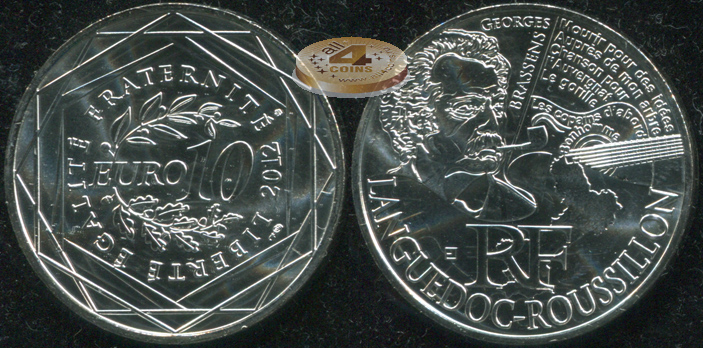 Франция. 10 евро. 2012 (Unc. Серебро)