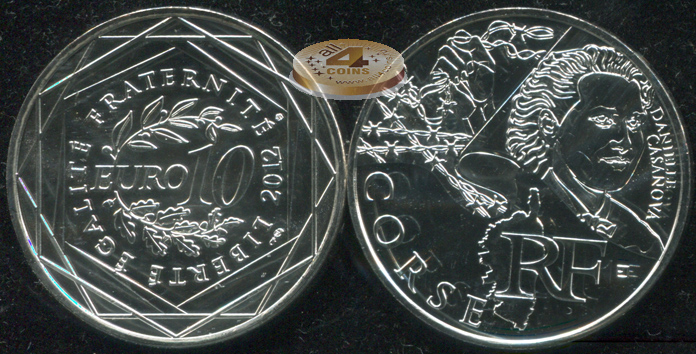 Франция. 10 евро. 2012 (Unc. Серебро)