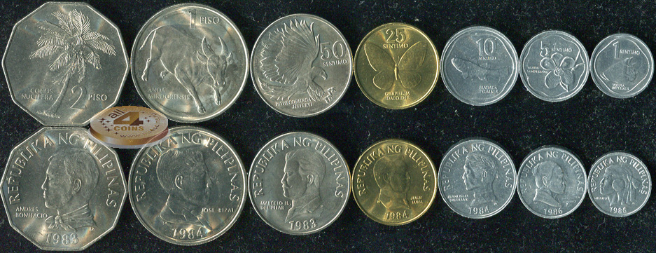 Филиппины. Набор №4 (7 монет)  1983-93