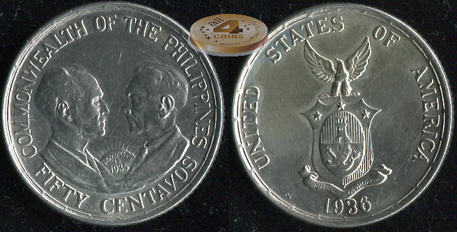 Филиппины (США). 50 центаво. 1936 (XF. Серебро)