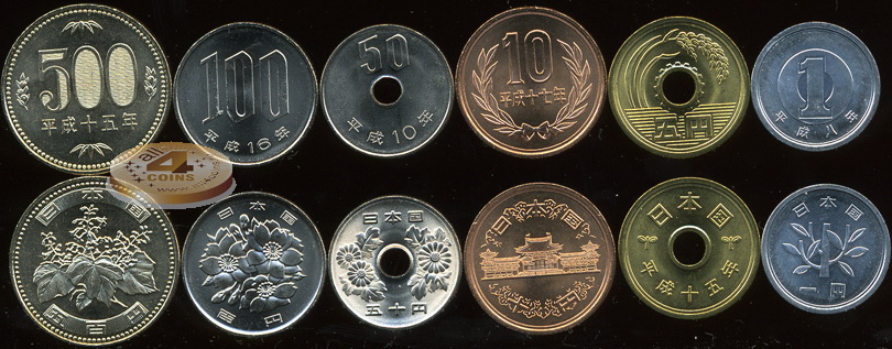 Япония. Набор №1 (6 монет) 1996-2005
