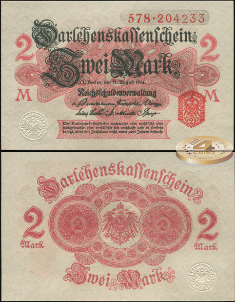 Германия [Кайзеррайх]. 2 марки (Unc) 1914