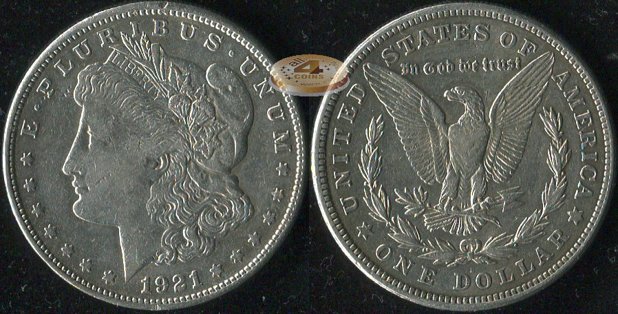 США. 1 доллар. 1921.S (VF. Серебро)