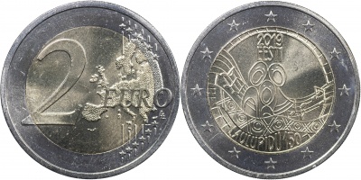 Эстония Монета 2 евро. 2019 (Unc. Биметалл) 150-летие эстонского Праздника песни